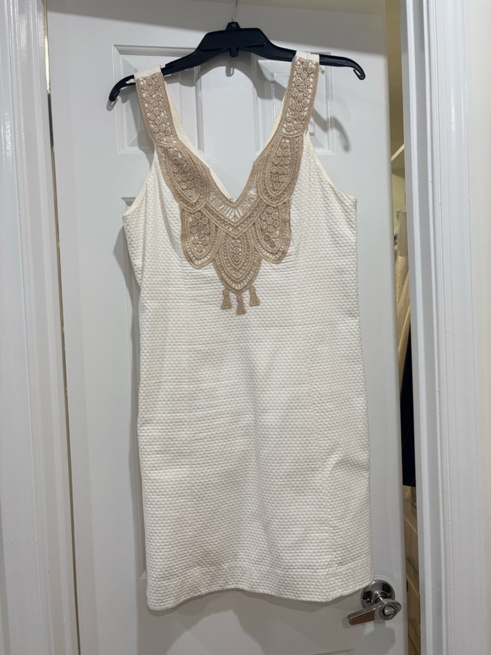 Lilly Pulitzer Cream Mini Dress with Beige Lace Yoke